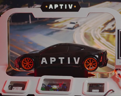 Aptiv car model on display