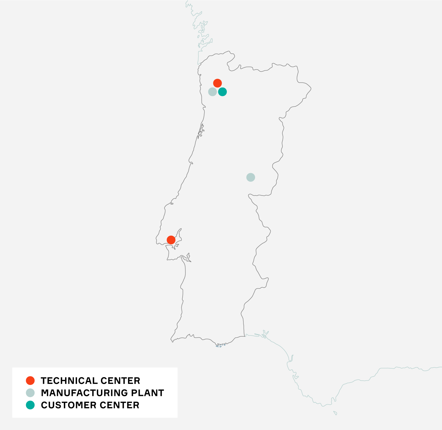 Map of Aptiv locations in Portugal