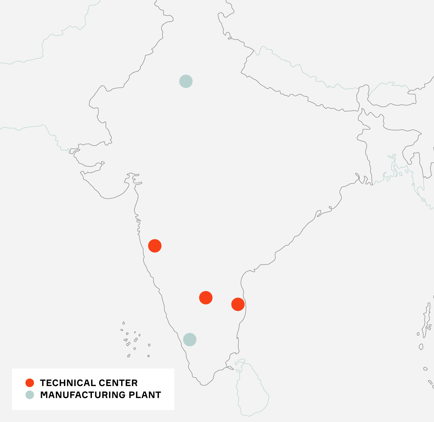 Map of Aptiv locations in India