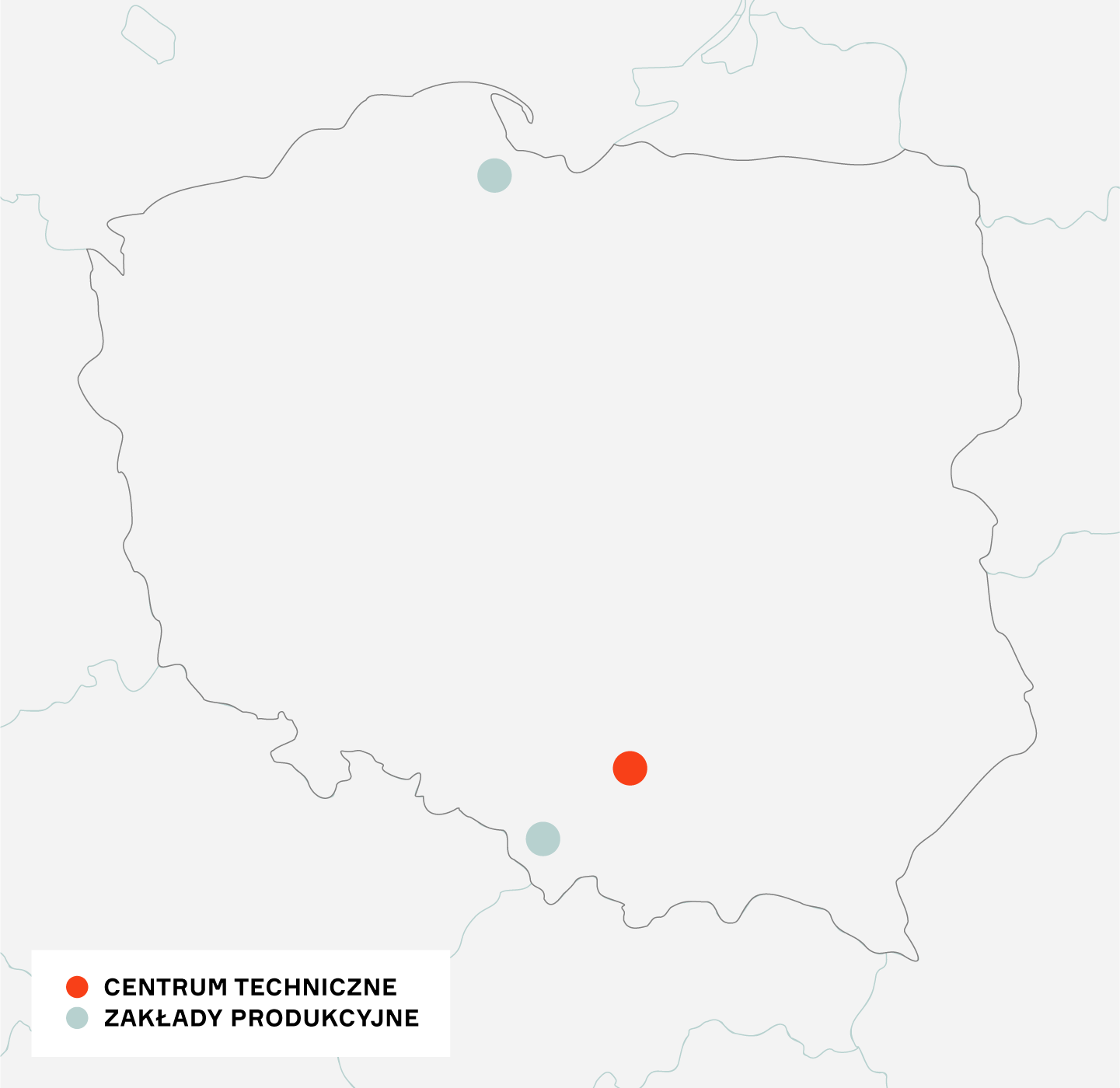 Map of Aptiv locations in Poland