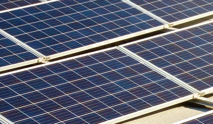 Solar panels on a rooftop