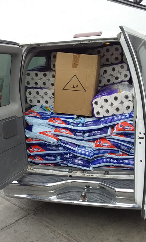 Cleaning supplies donated to local shelters by Aptiv’s Parral, Mexico, facility