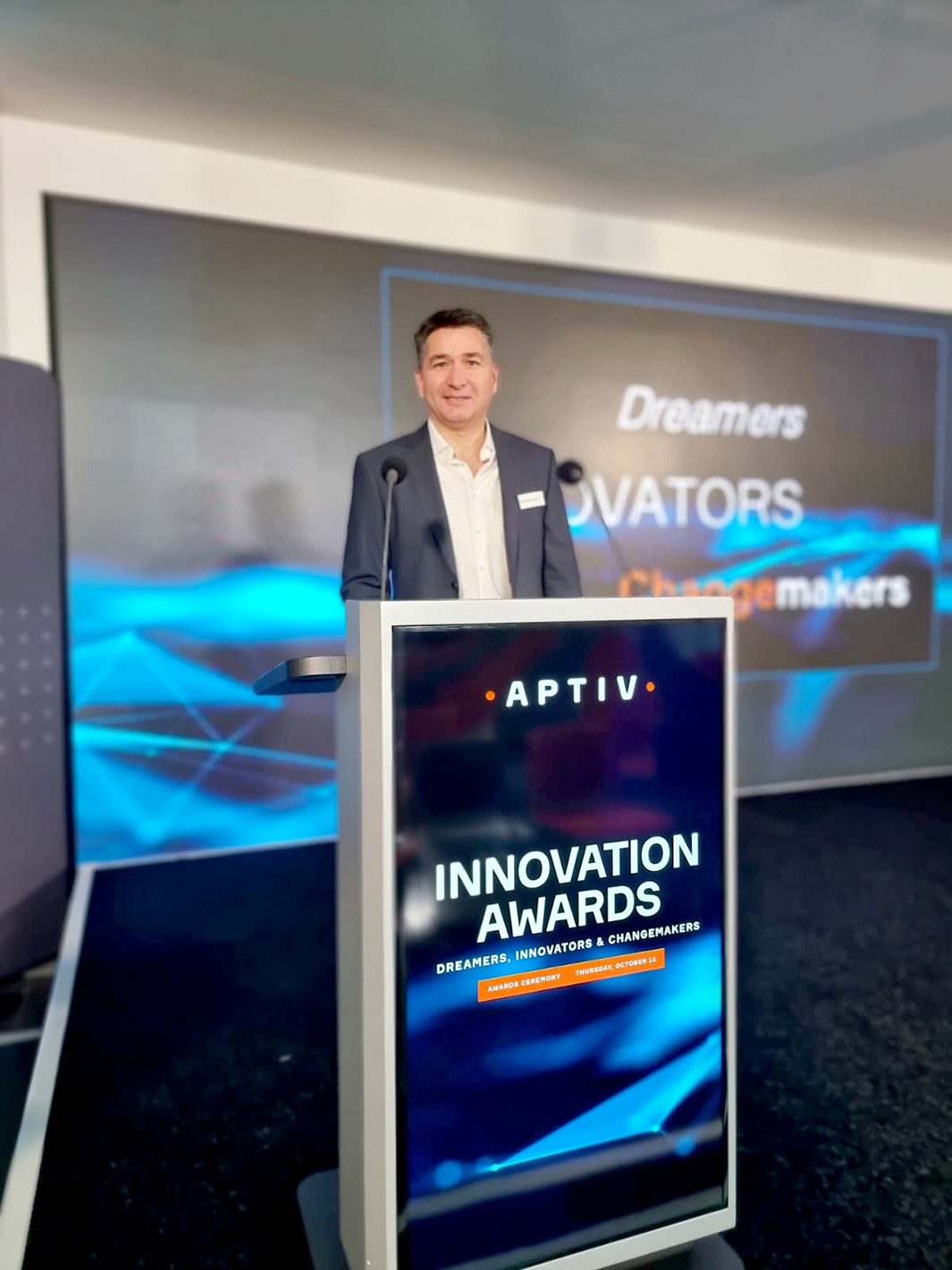 Erick Rodriguez Innovation Awards podium