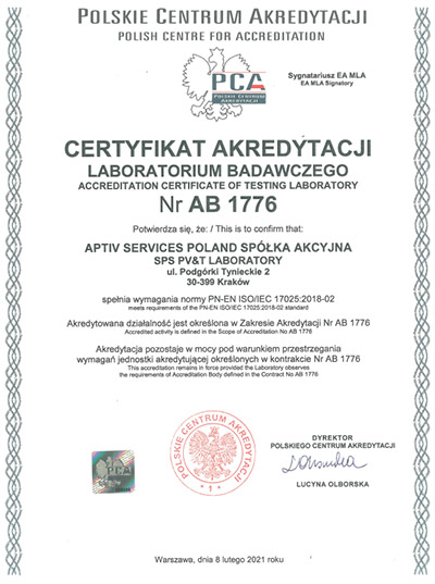Certyfikat Akredytacji